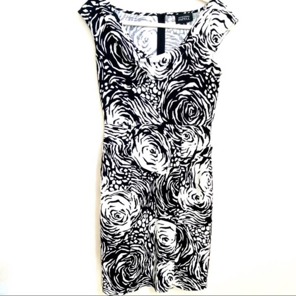 Adrianna Papell Linen Cap Sleeve Beach Cruise Travel Midi Dress Sz 2